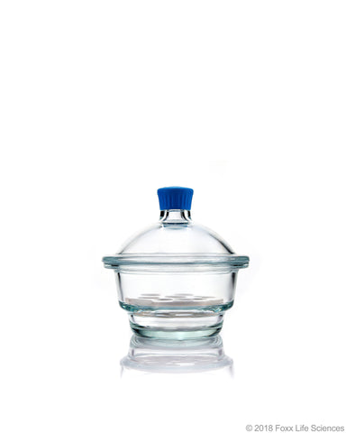 Borosil® Desiccator With Cover and Porcelain Plate - Plastic Knob - Borosilicate Glass 150 mm CS/1