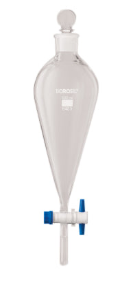 Borosil® Funnels, Separatory, Pear-Shaped, Polytetrafluoroethylene (PTFE) Stopcock, 1L, 29/32, CS/10